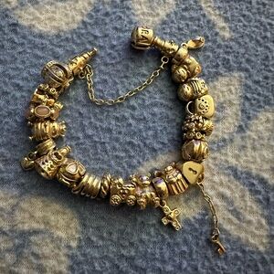 My Pandora 14k gold bracelet and charms